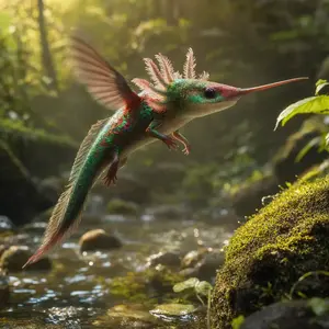 Axolotl + Hummingbird