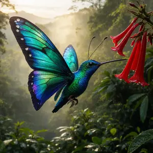 Butterfly + Hummingbird