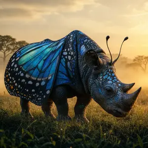 Butterfly + Rhinoceros