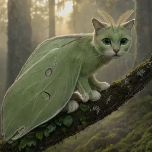 Cat + Moth