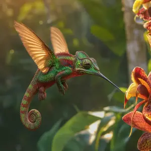 Chameleon + Hummingbird