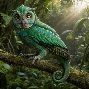 Chameleon + Owl