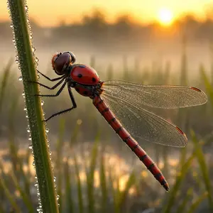Dragonfly + Ladybug