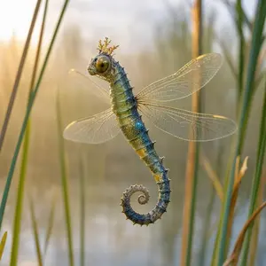Dragonfly + Seahorse