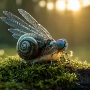 Dragonfly + Snail