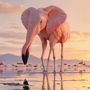 Elephant + Flamingo