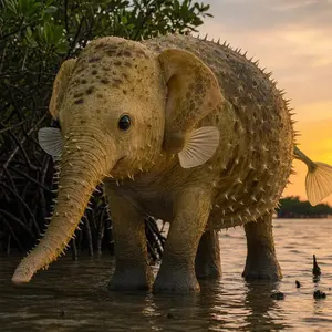 Elephant + Pufferfish
