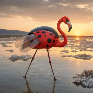 Flamingo + Ladybug
