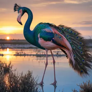 Flamingo + Peacock
