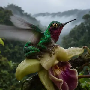 Frog + Hummingbird