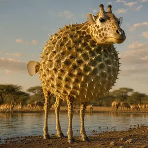 Giraffe + Pufferfish