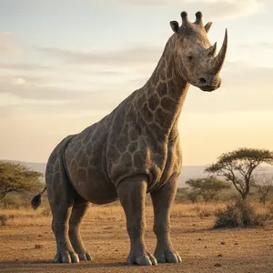 Giraffe + Rhinoceros