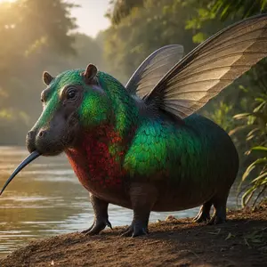 Hippopotamus + Hummingbird