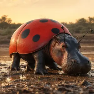 Hippopotamus + Ladybug