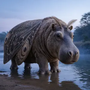 Hippopotamus + Moth