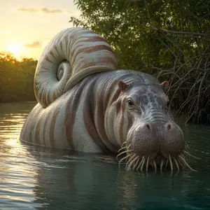 Hippopotamus + Nautilus