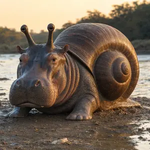 Hippopotamus + Snail