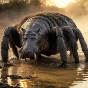 Hippopotamus + Tarantula