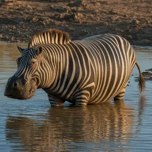 Hippopotamus + Zebra