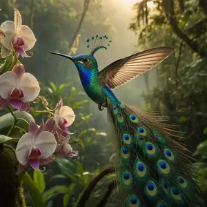 Hummingbird + Peacock