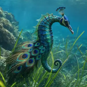 Peacock + Seahorse