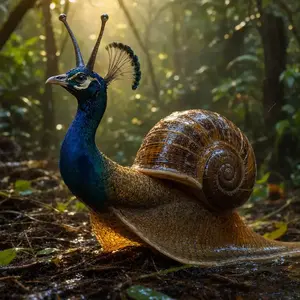 Peacock + Snail