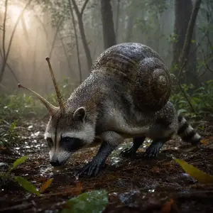 Raccoon + Snail