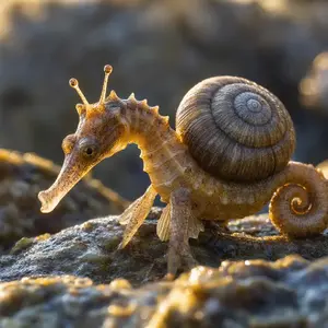 Seahorse + Snail