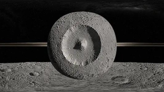 Mimas with Herschel Crater