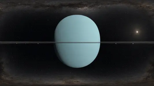 Uranus's Rings Edge-On