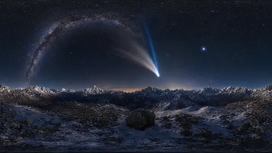 Comet Hale-Bopp Over Mountains