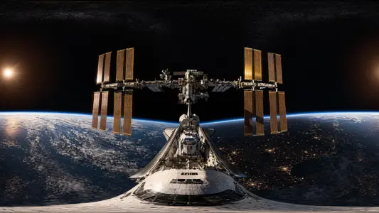 Space Shuttle Approaching the ISS