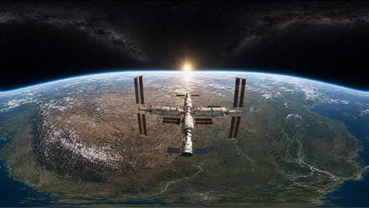 Tiangong Space Station Over China