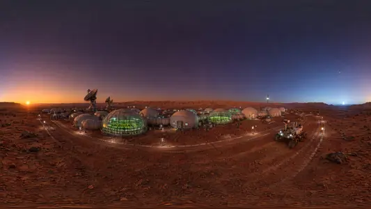 A Mars Colony at Dusk