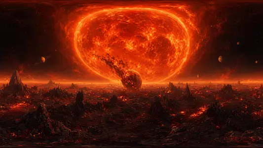 A Red Giant Engulfing Its Planets