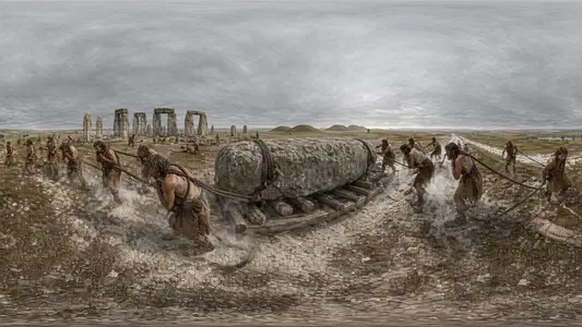 Raising the Sarsens at Stonehenge