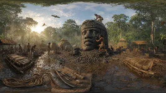 Carving an Olmec Colossal Head