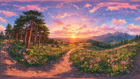 Ghibli Sunset Path