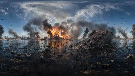 Pearl Harbor Sneak Attack on Battleship Row