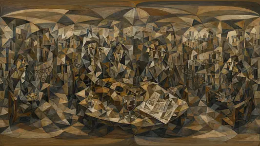 Inside a Picasso Cubist Cafe