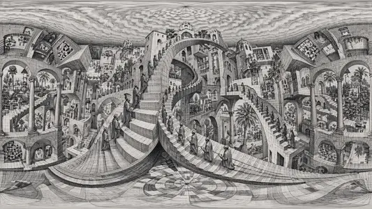 Inside an Escher Impossible Staircase