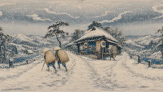 Inside a Hiroshige Tokaido Snow